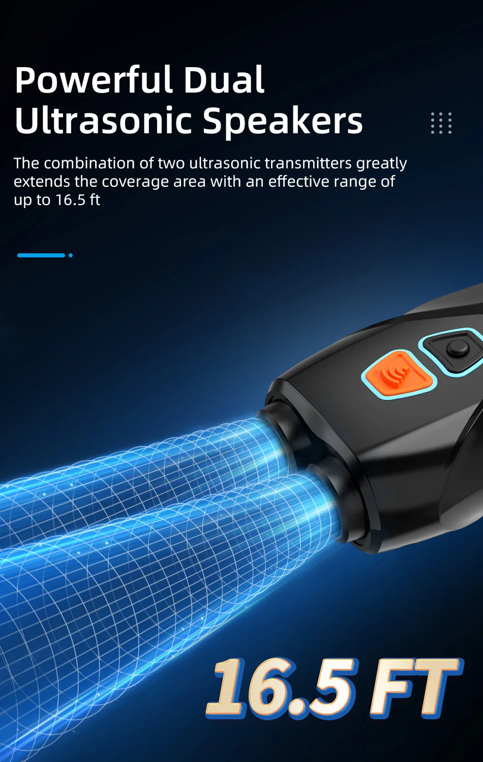 Ultrasonic Dog Training Device with Anti-Barking Technology and LED Flashlight