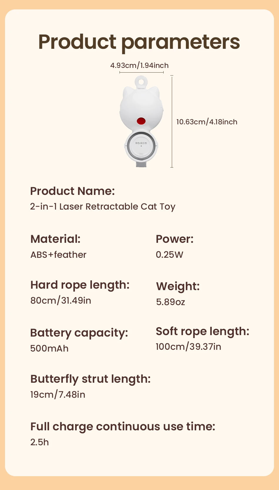 2-in-1 Automatic Cat Laser Toy with Feather Wand - Interactive Pet Entertainment