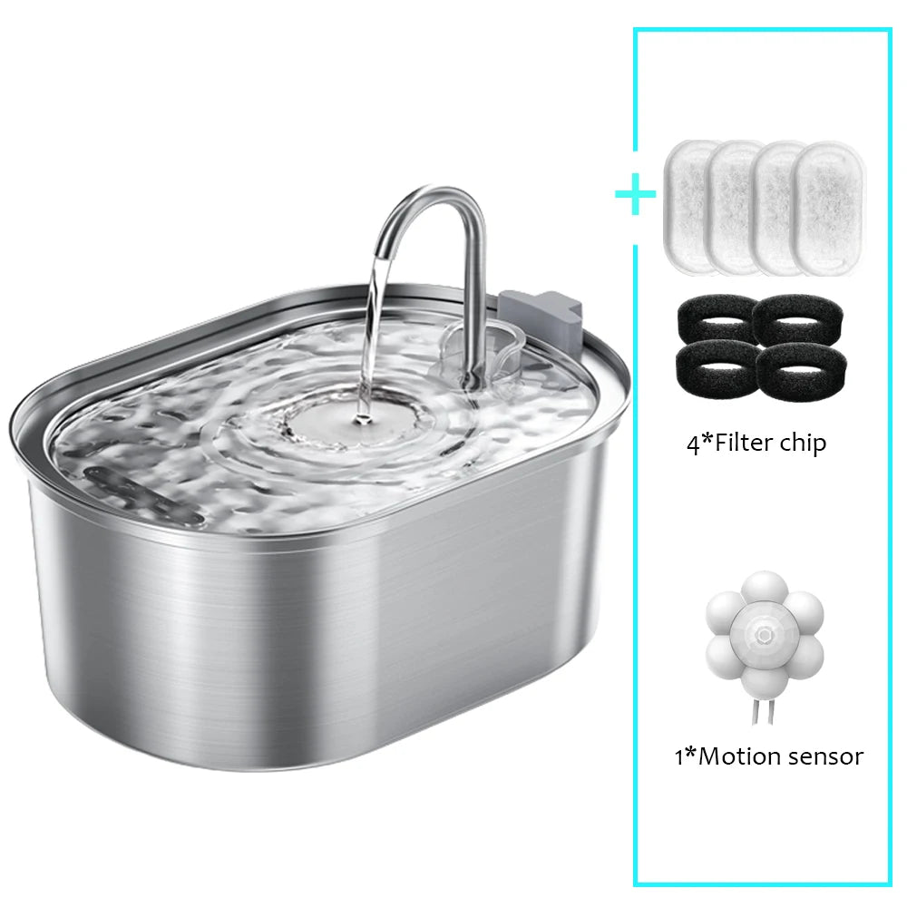 Smart Automatic Pet Water Fountain - Stainless Steel Dispenser for Cats & Dogs