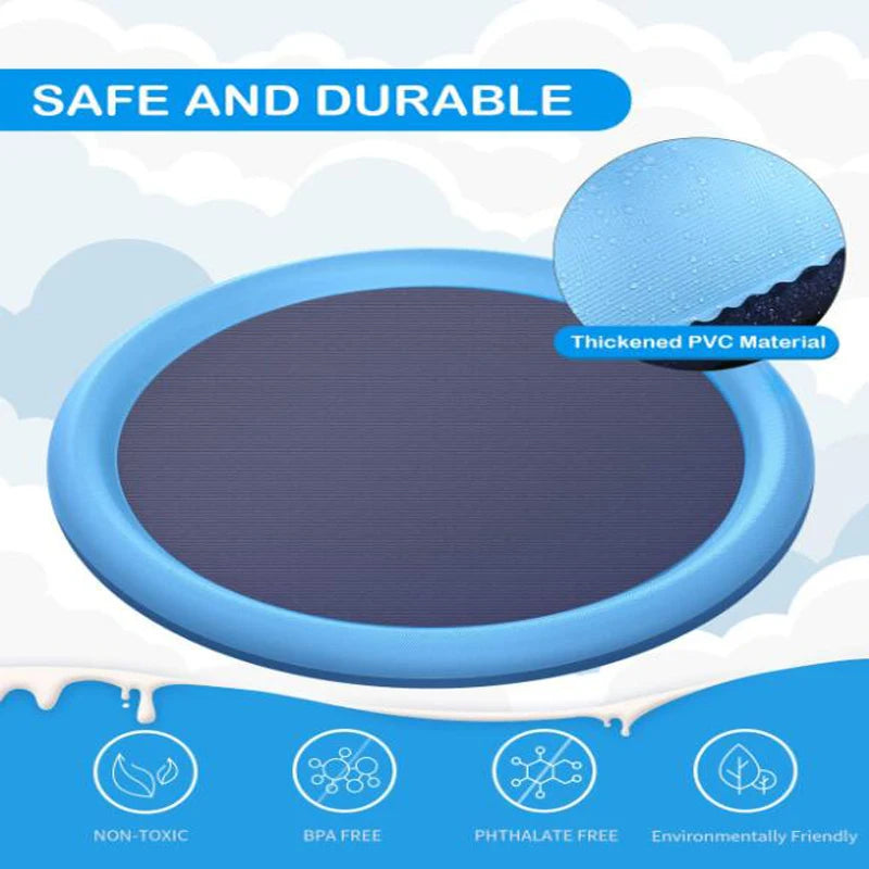 outdoor Summer Pet Swimming Pool Inflatable Water Sprinkler Pad Play Cooling Mat Outdoor Interactive Fountain Toy for Dogs