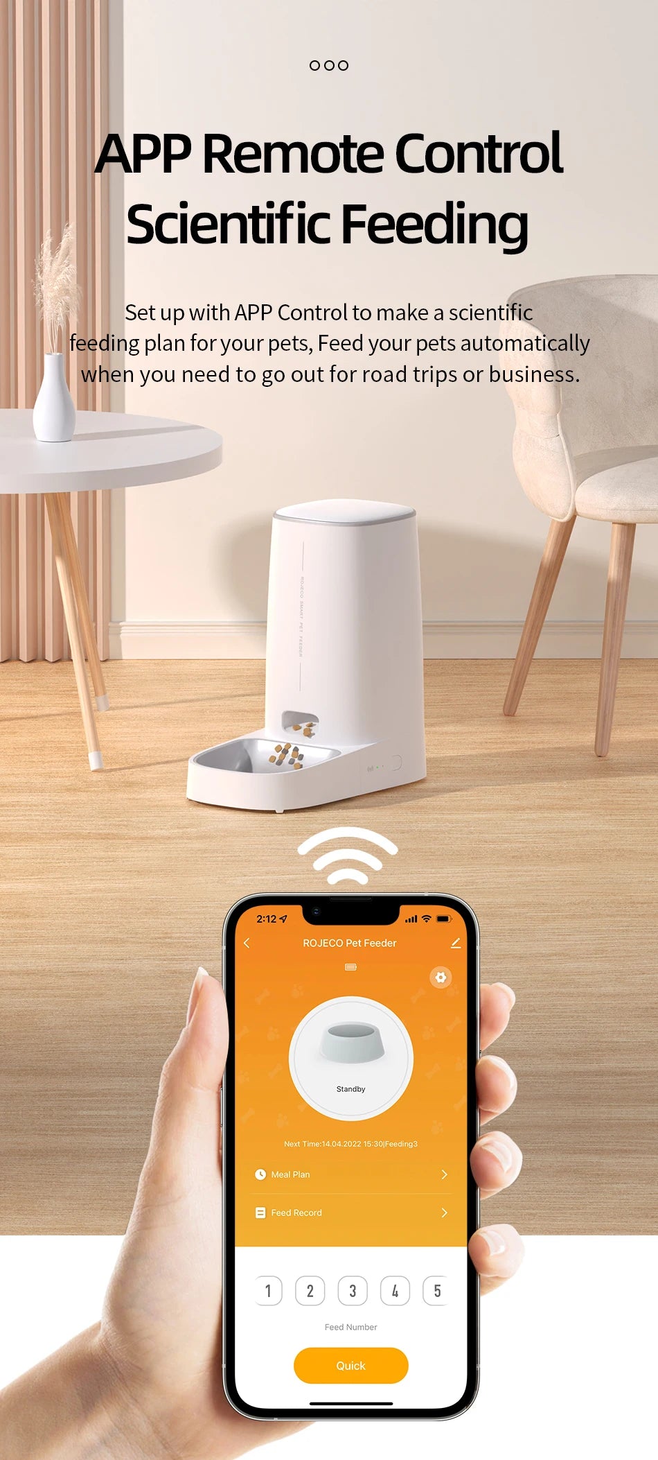Smart WiFi Automatic Cat Feeder with Remote Control
