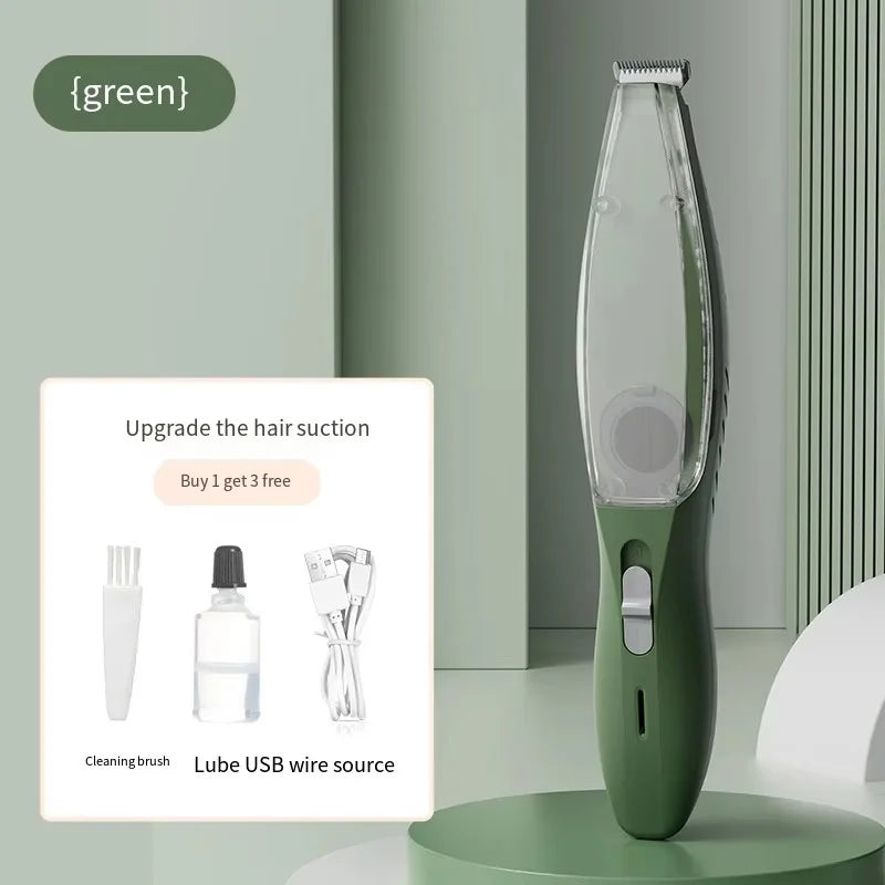 2-in-1 Pet Hair Clipper with Built-In Vacuum — Professional Grooming Trimmer for Dogs & Cats