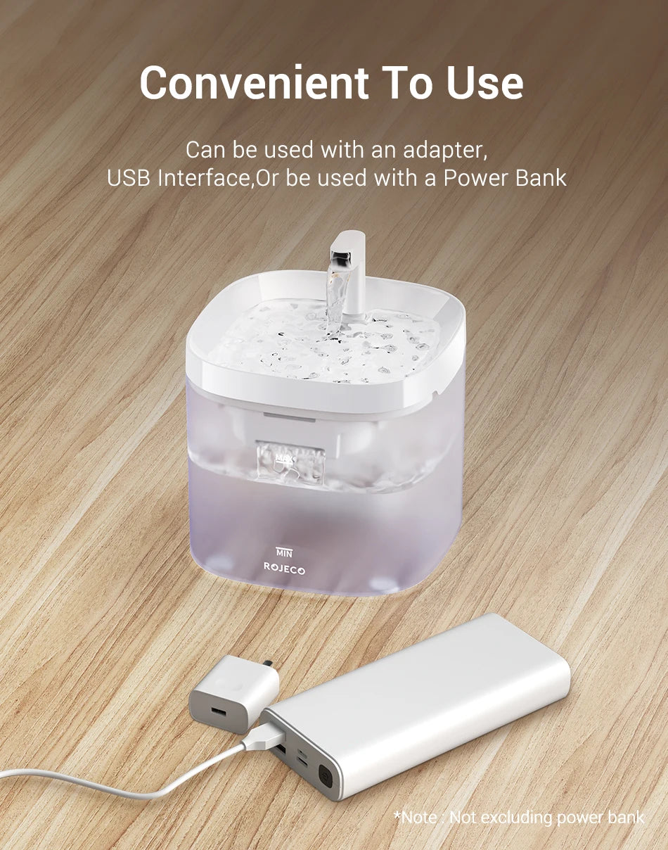 Transparent Smart Cat Water Fountain with Automatic Purifier System
