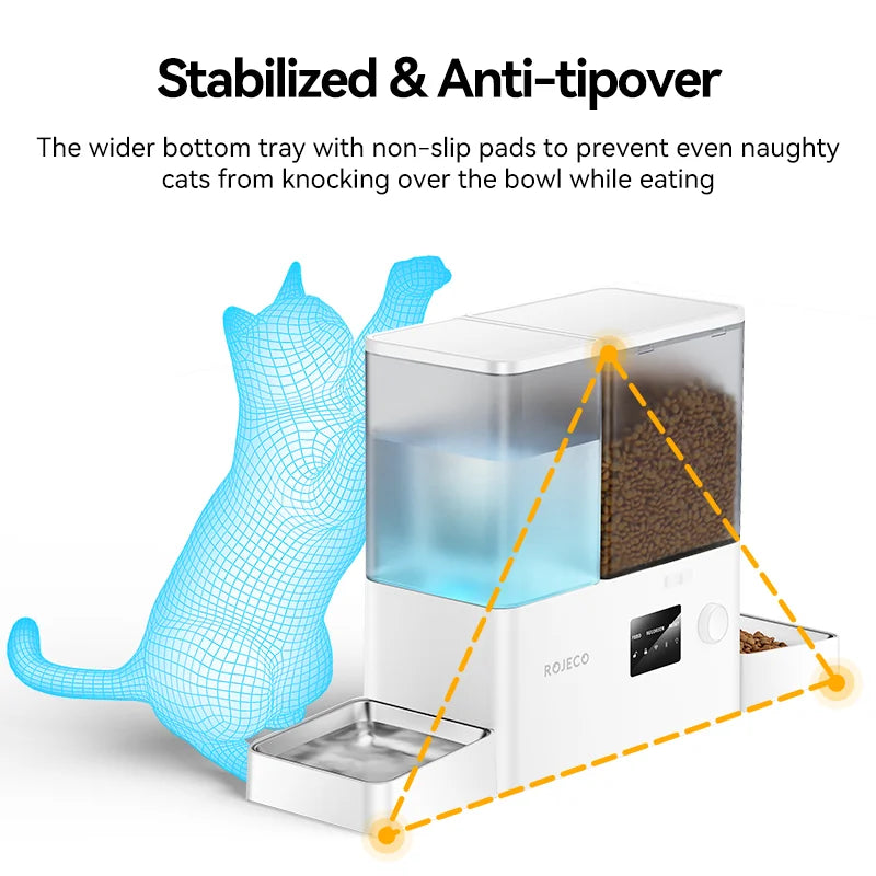 8.5L Automatic Pet Feeder with Water Fountain - WiFi Remote Control Smart Dispenser