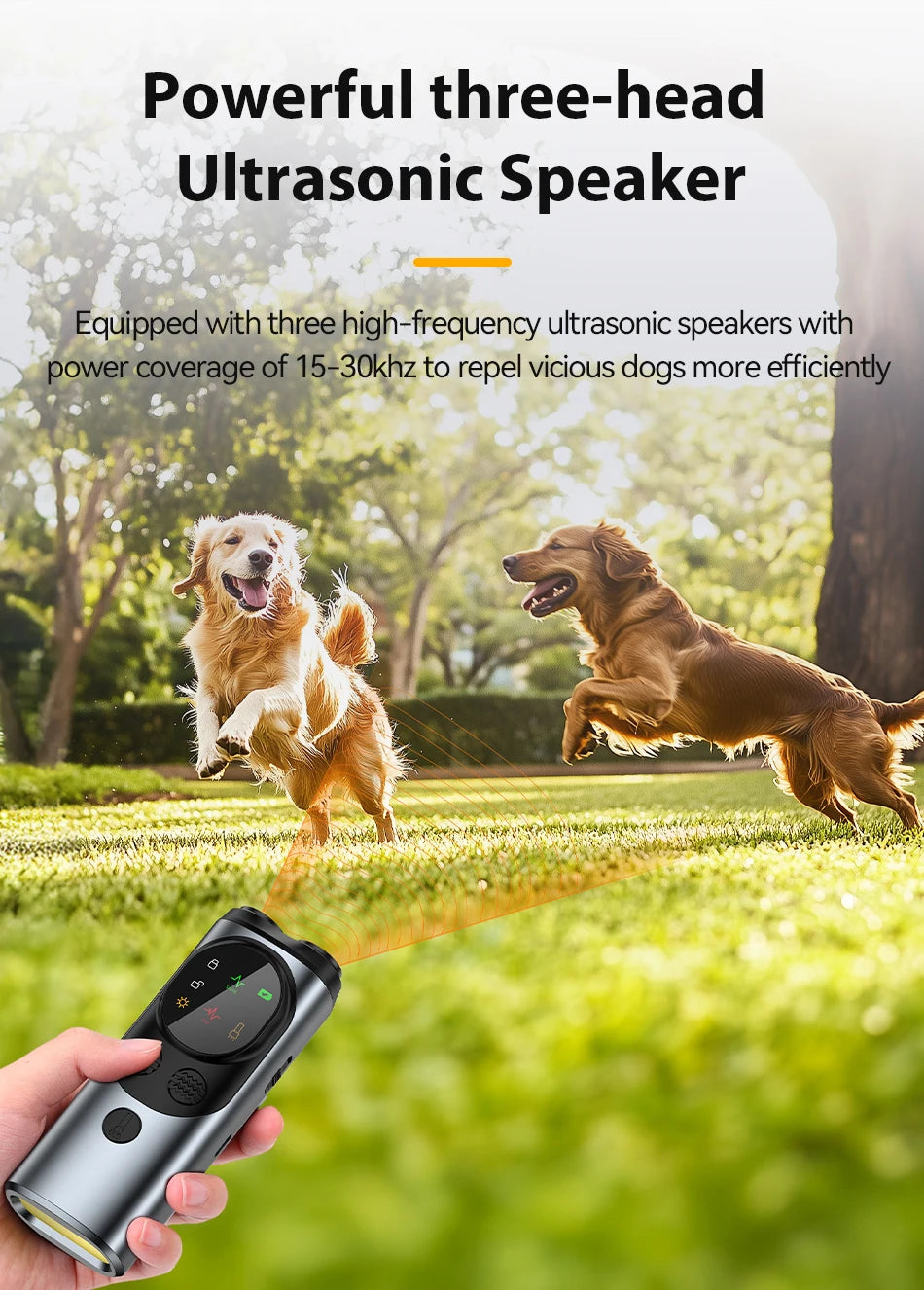 Ultrasonic Dog Training Device - Anti-Barking Trainer with LED Flashlight