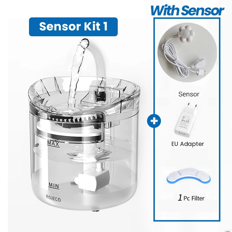 Automatic Cat Water Fountain - Smart Sensor Pet Drinking Dispenser with Accessories