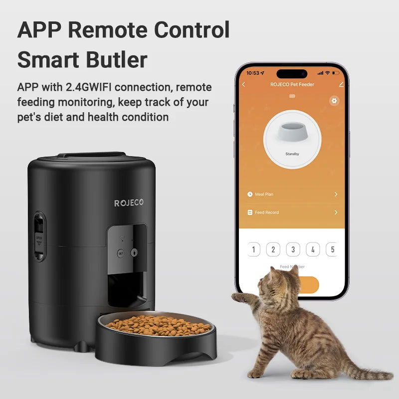 Smart Automatic Pet Feeder 2L - Wi-Fi App Control Food Dispenser for Cats & Dogs