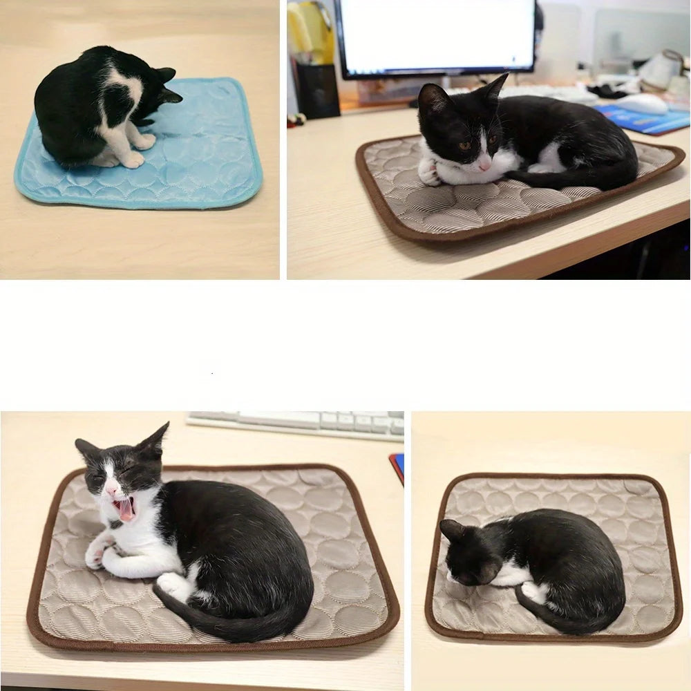 Self-Cooling Pet Mat with Ice Silk Technology - 40 Inch Summer Bed