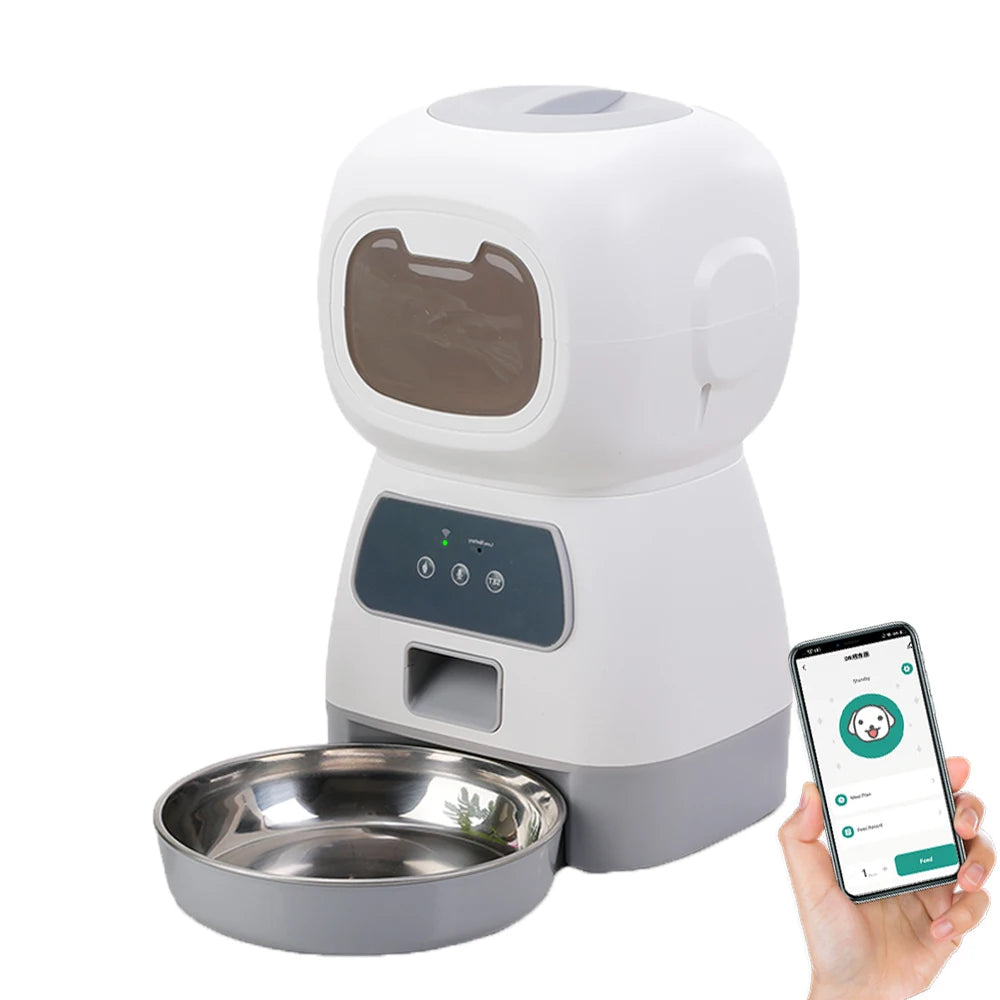 Smart WiFi Pet Feeder and Water Fountain Combo - 3.5L Food + 2L Water