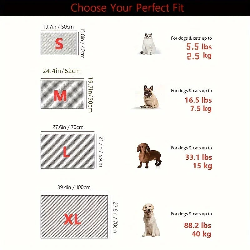 Self-Cooling Pet Mat with Ice Silk Technology - 40 Inch Summer Bed