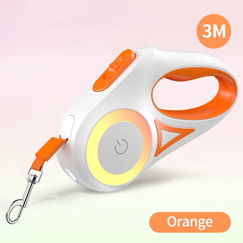 Automatic Retractable Dog Leash with LED Luminous Light for Safe Walking