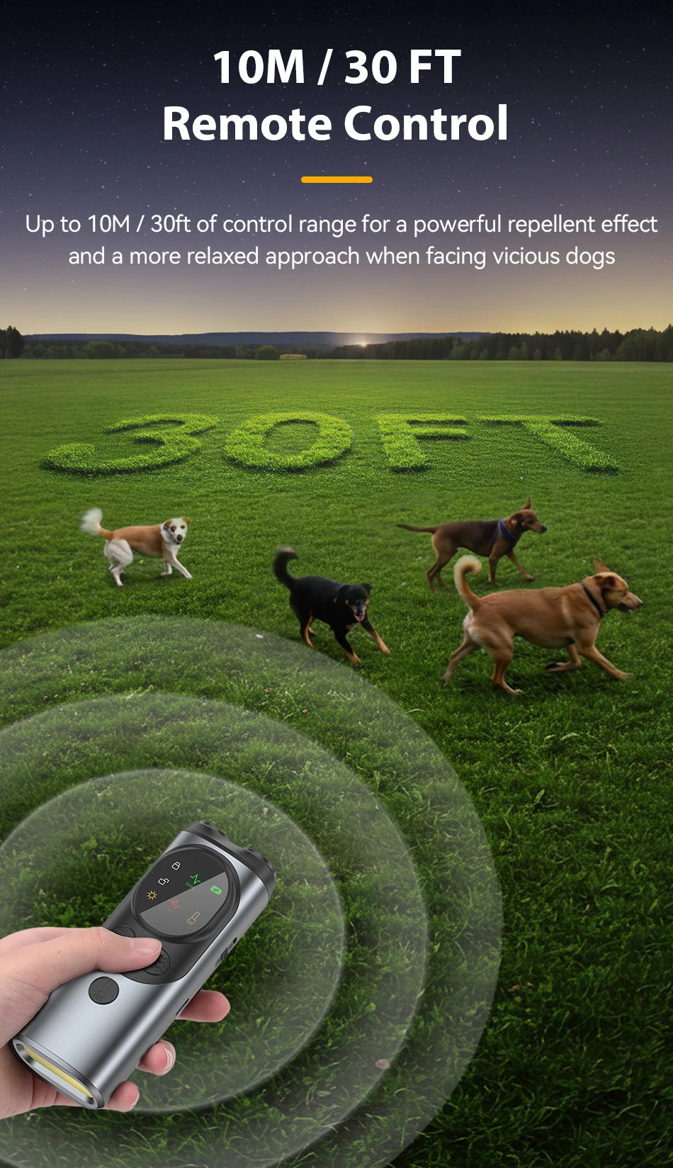 Ultrasonic Dog Training Device - Anti-Barking Trainer with LED Flashlight