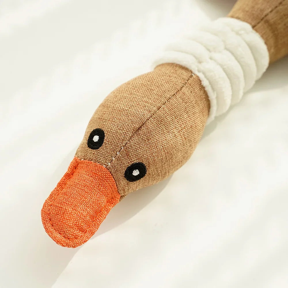 Squeaky Goose Dog Toy - Interactive Sound Toy for Dental Health