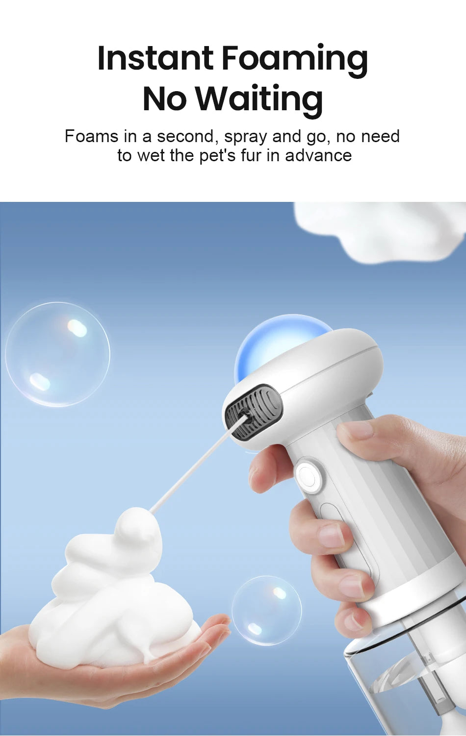 Automatic Pet Foam Machine - Wireless Waterproof Shampoo Dispenser for Dogs & Cats