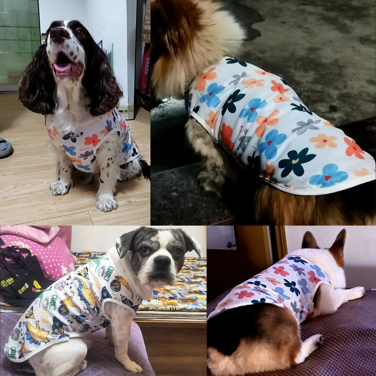 Summer Dog Cooling Vest - Breathable Cartoon Design for Hot Weather