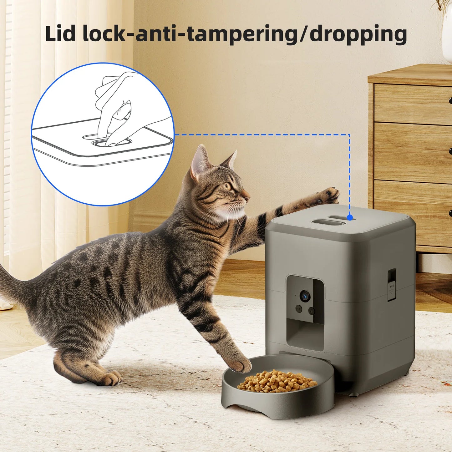 Smart Wi-Fi Pet Feeder with Camera - 2L Automatic Food Dispenser for Dogs & Cats