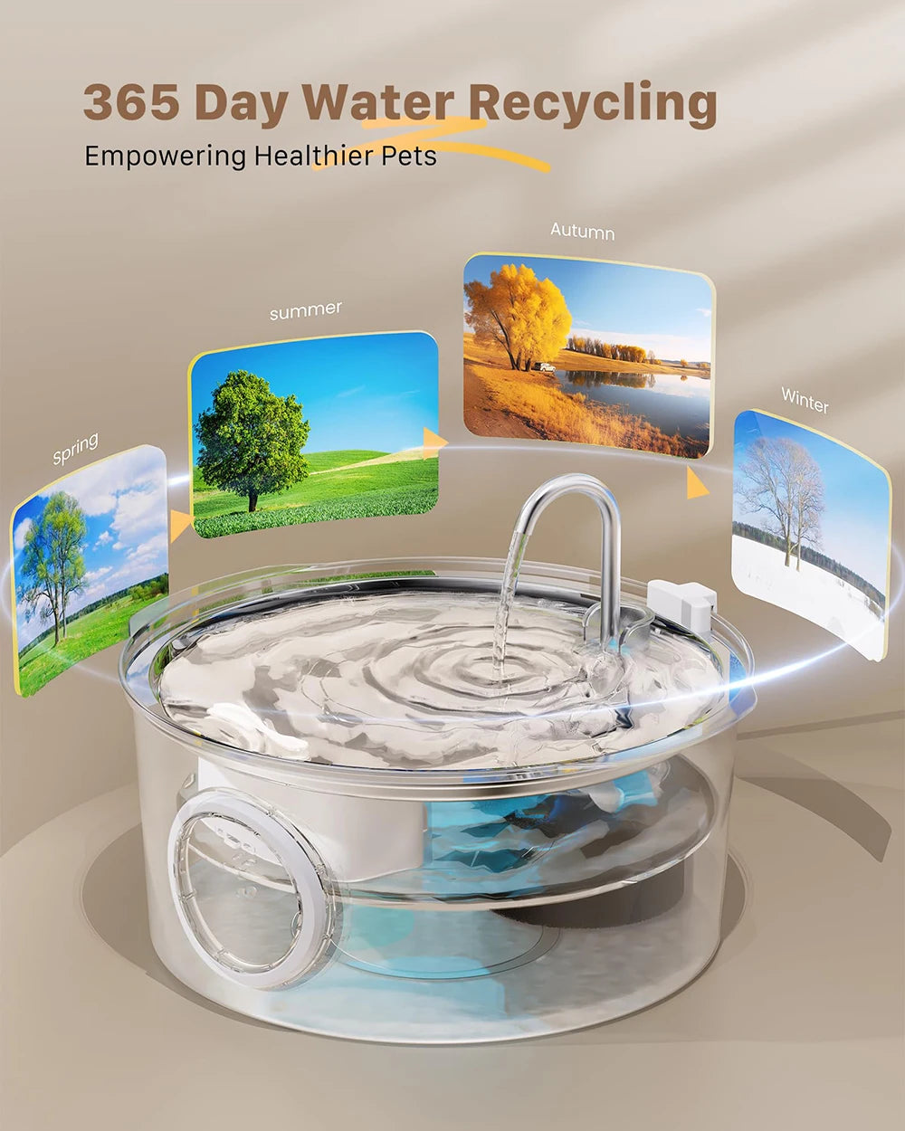 Large Pet Water Fountain - 7L Stainless Steel Automatic Dispenser with Silent Operation