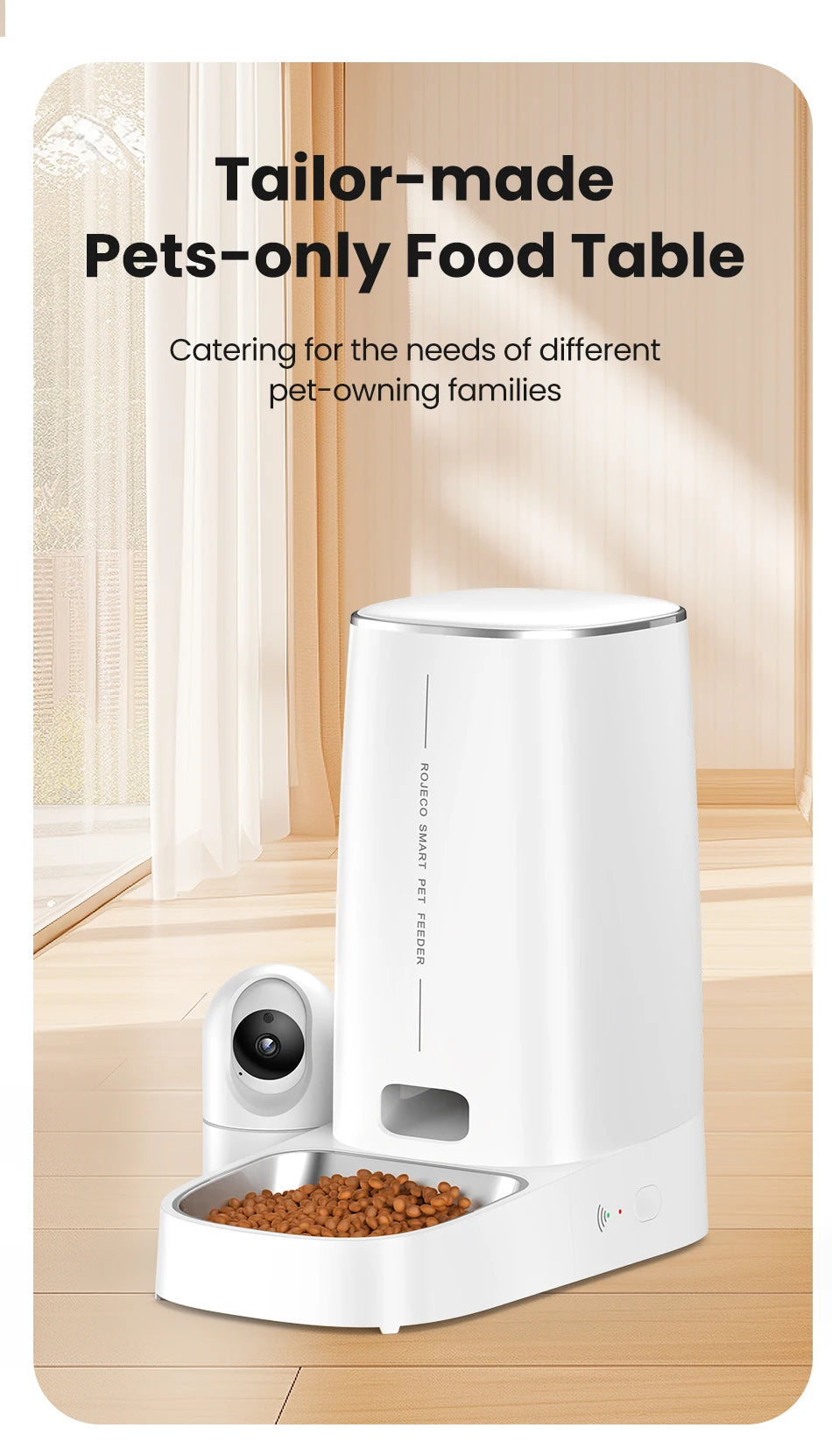 4L Automatic Pet Feeder with 360° Rotating Camera and WiFi Control