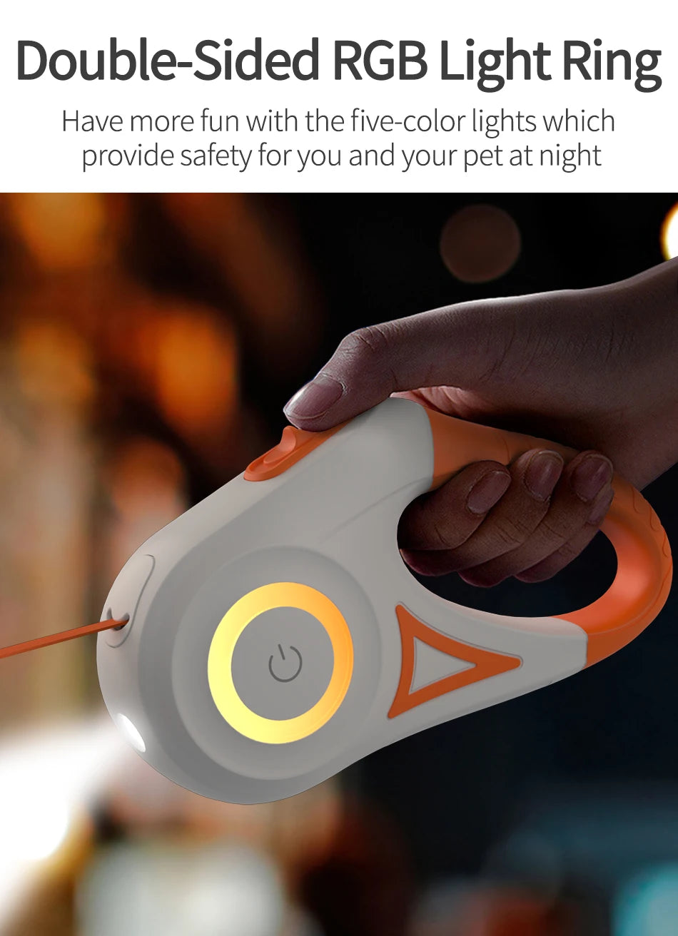Automatic Retractable Dog Leash with LED Luminous Light for Safe Walking