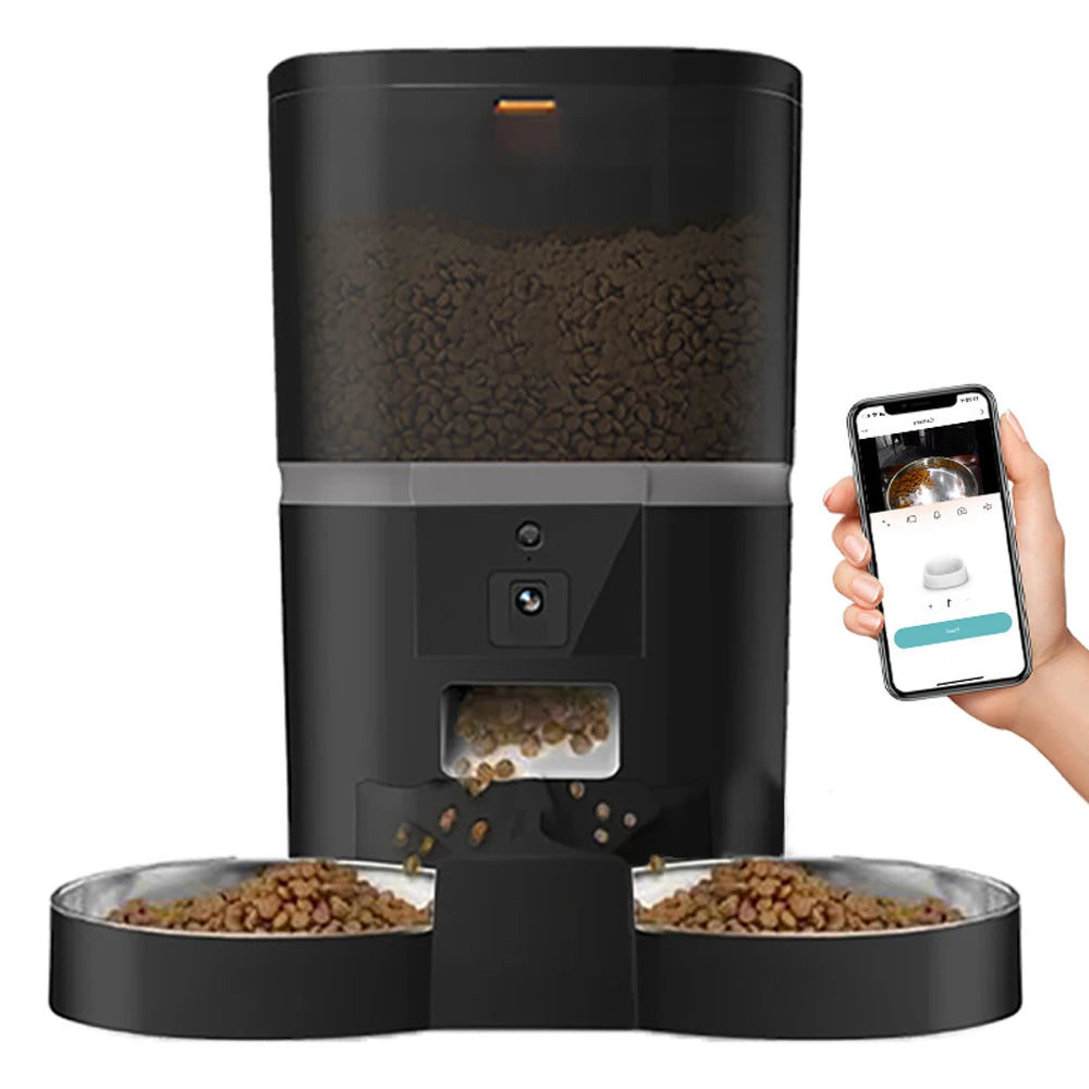 4L Smart Automatic Pet Feeder with Camera - Timed Food Dispenser for Cats & Small Dogs