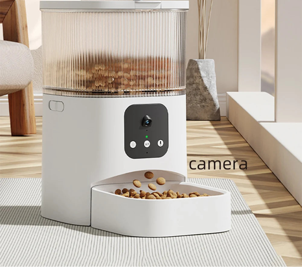 Smart Pet Feeder with WiFi Camera - Automatic Food Dispenser with Voice & Timer