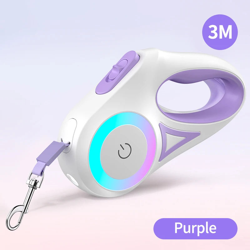 Automatic Retractable Dog Leash with LED Luminous Light for Safe Walking