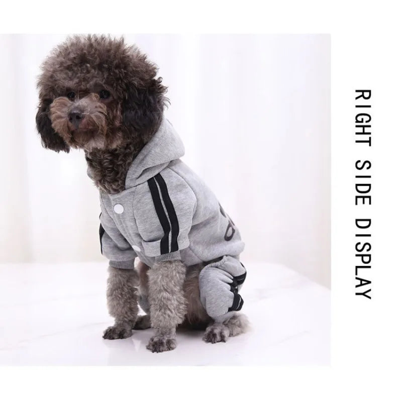 Winter Dog Jumpsuit - Warm Fleece Hoodie for Small to Large Dogs
