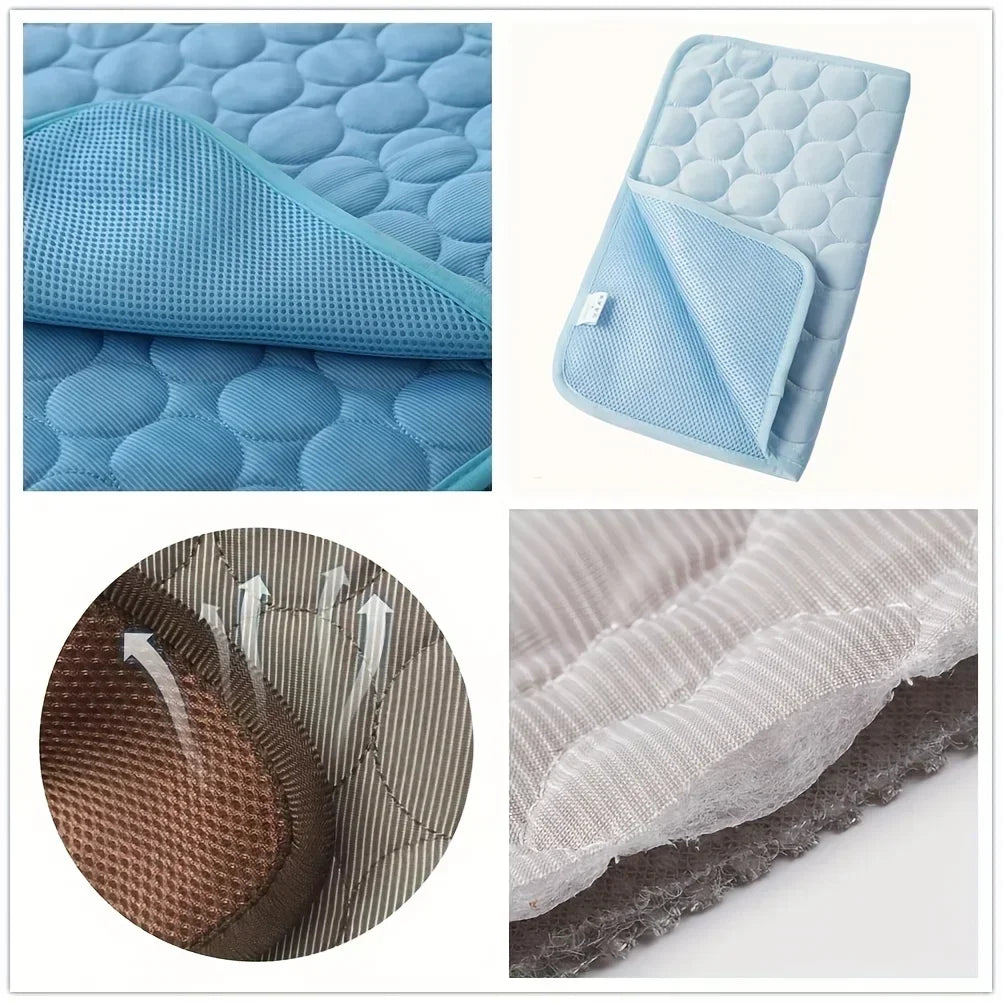 Pet Cooling Mat Summer Cat and Dog Sofa Mat Soft Ice Silk Cold Feeling Nest Mat Summer Dog Cooling Mat Pet Products Dog Beds