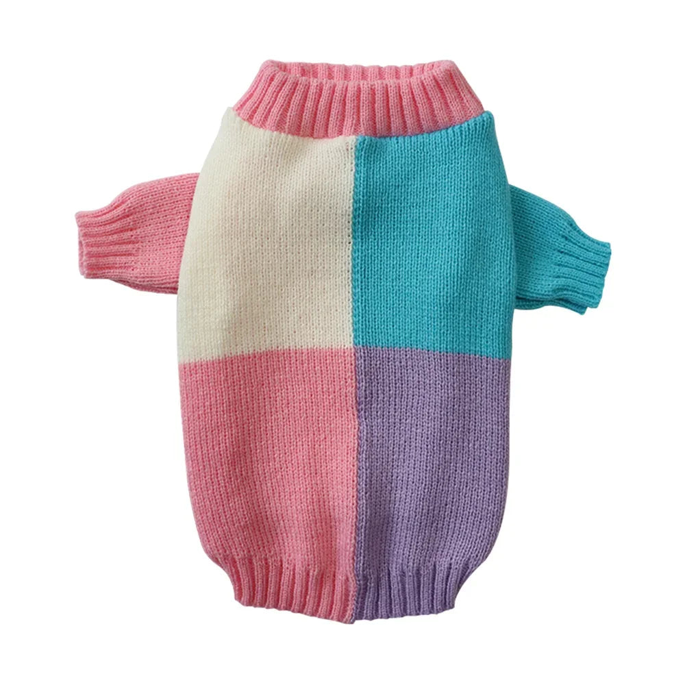 Colour-Block Knitted Sweater for Small Dogs & Cats