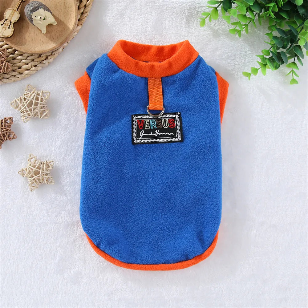 Gilet Polaire pour Chiens et Chats de Petite et Moyenne Taille avec Anneau de Harnais