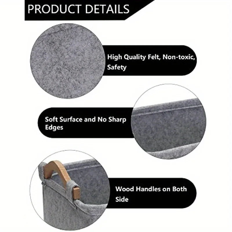 Felt Pet Storage Box - Organizer for Toys, Blankets and Accessories