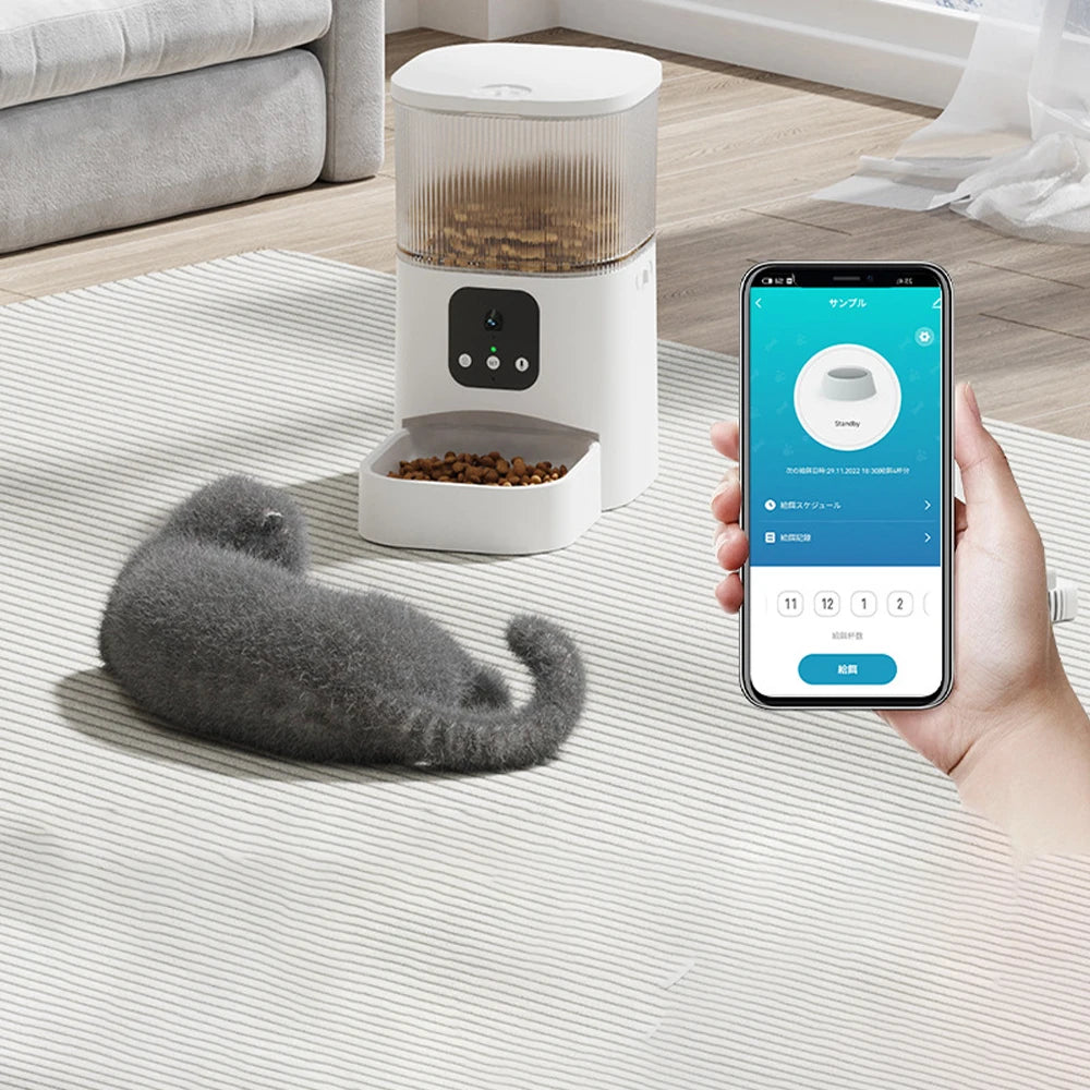 Smart Pet Feeder with WiFi Camera - Automatic Food Dispenser with Voice & Timer