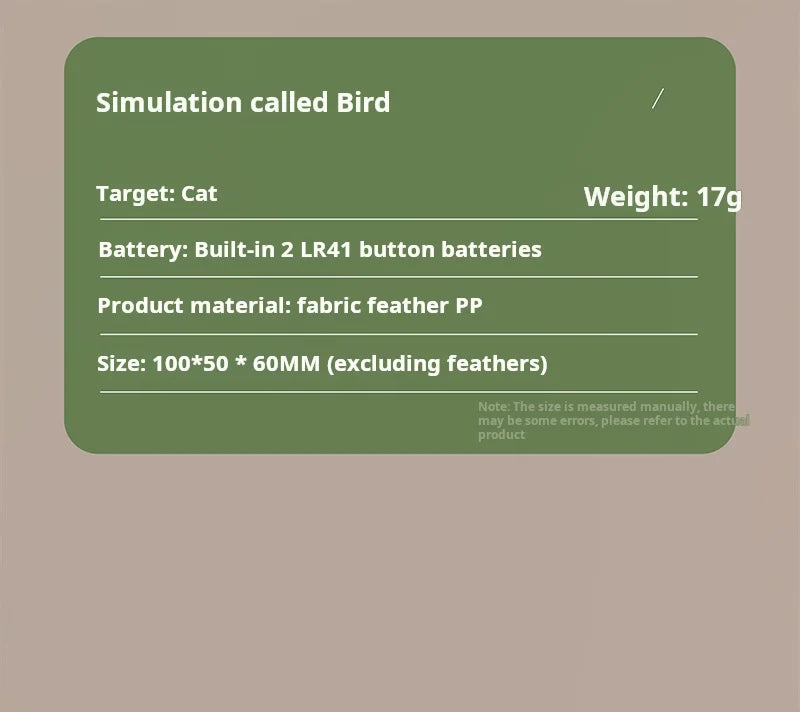 Interactive Bird Sound Cat Toy - Plush Hanging Teaser with Realistic Calls