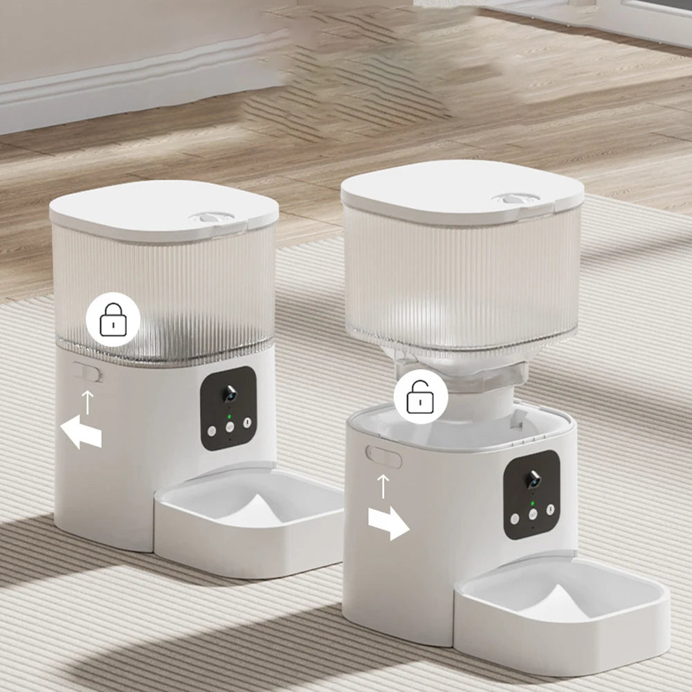 Smart Pet Feeder with WiFi Camera - Automatic Food Dispenser with Voice & Timer