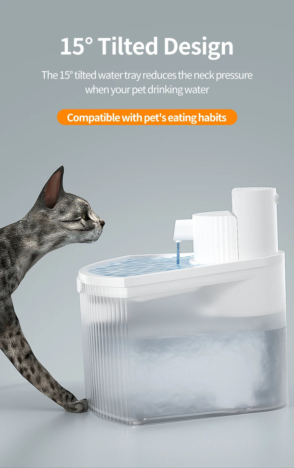 Wireless Smart Cat Water Fountain with Sensor Technology
