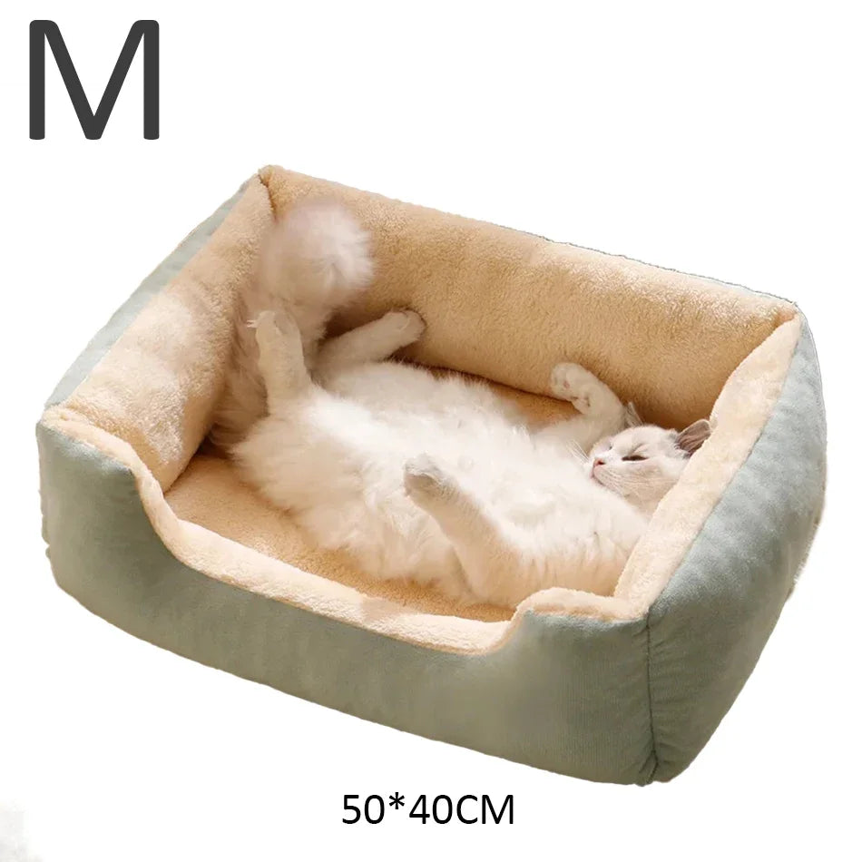 Cozy Pet Bed for Cats and Dogs - Soft Cushion Basket