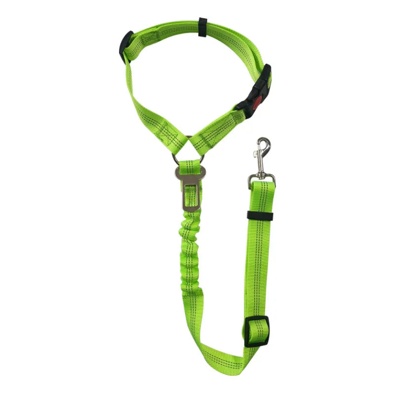 2-in-1 Dog Car Safety Seatbelt - Adjustable Reflective Headrest Restraint