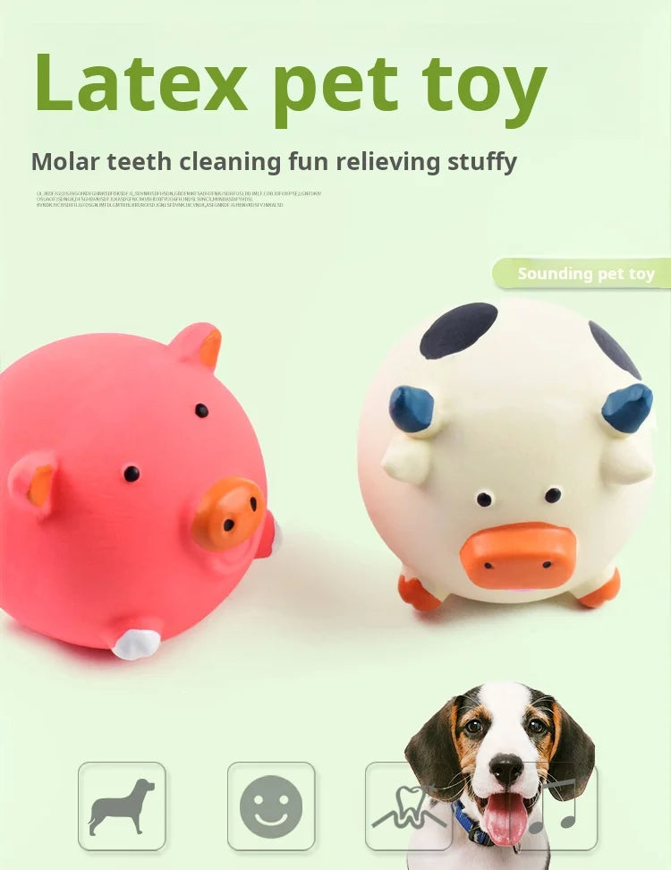 Durable Animal Design Squeaky Chew Toys - Dental Health Toys for Dogs