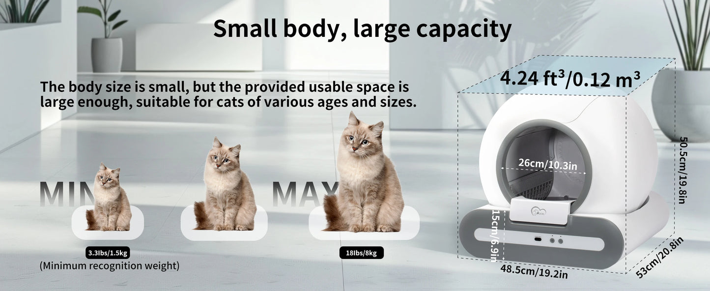 Automatic Cat Litter Box with mat - Self-Cleaning with App Control