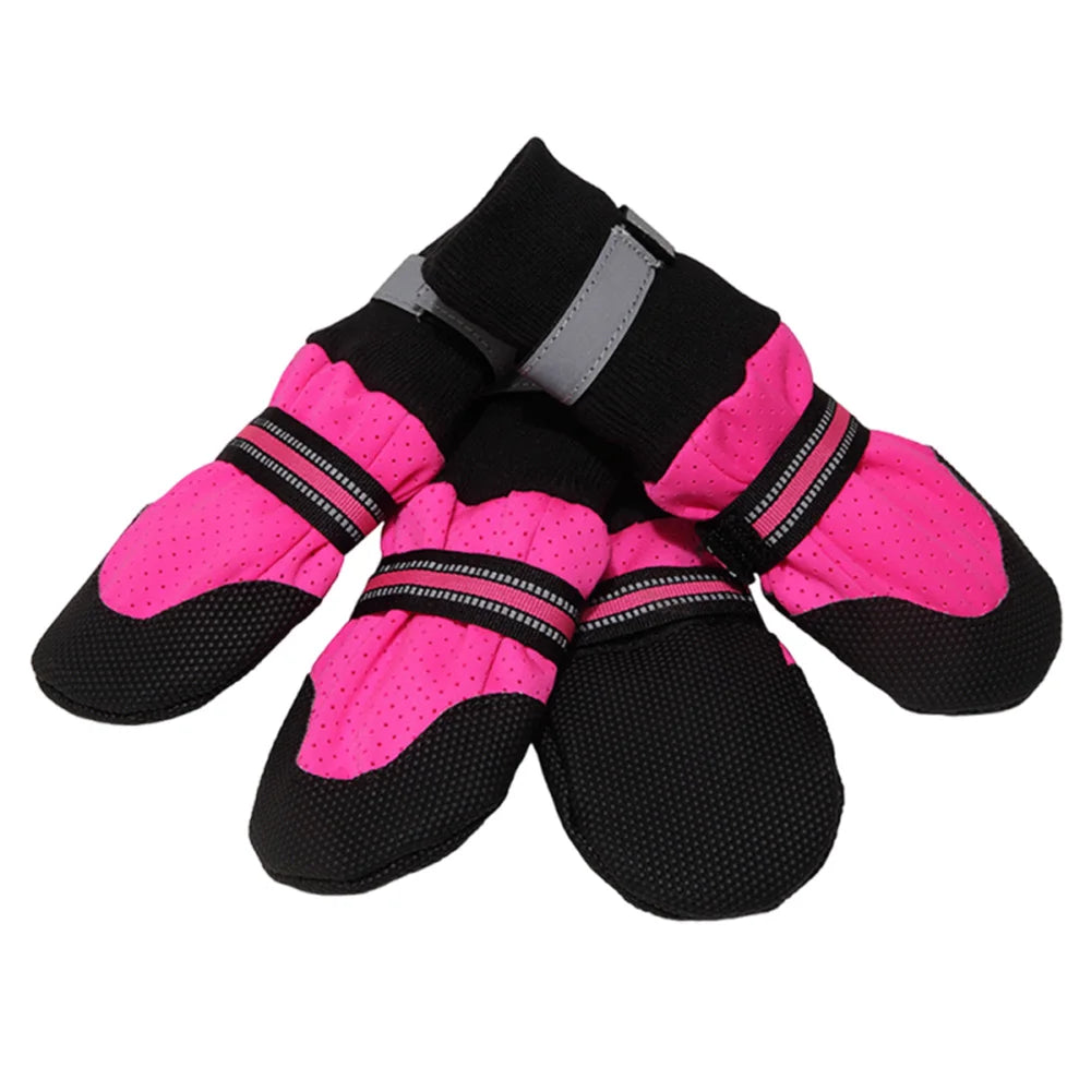 Reflective Dog Shoes with Breathable Mesh & Rubber Sole
