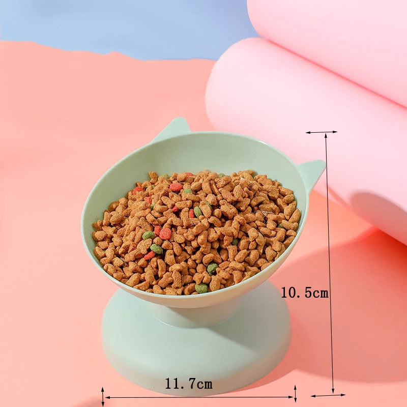 Tilted Pet Food Bowl with Neck Protector - Anti-Choking Design