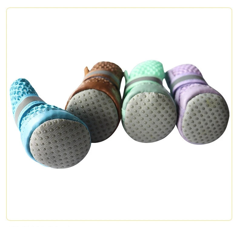 Summer Dog Shoes - Breathable Anti-Slip Outdoor Boots Set of 4