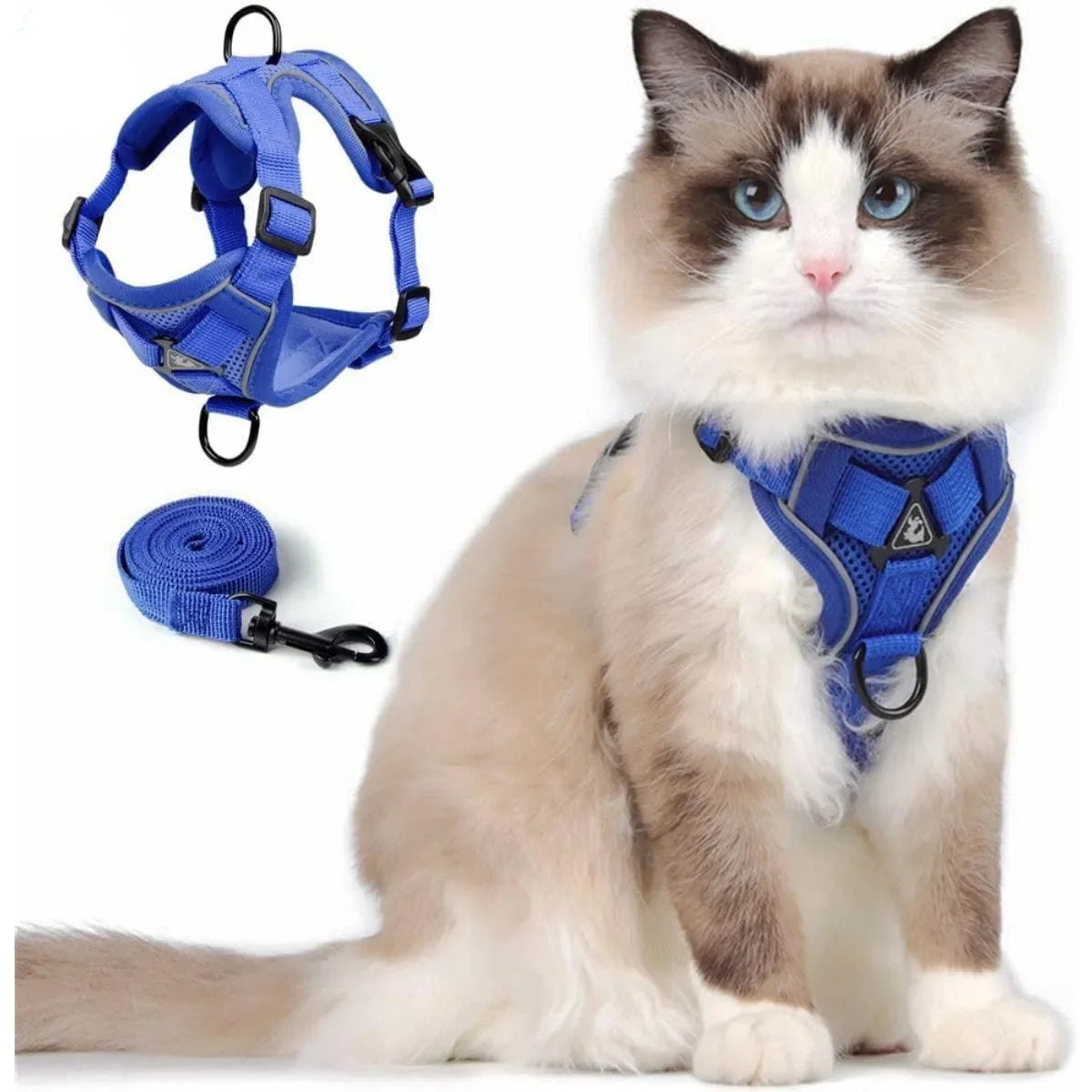 Adjustable Cat Vest Harness and Leash Set - Reflective Trim for All Sizes