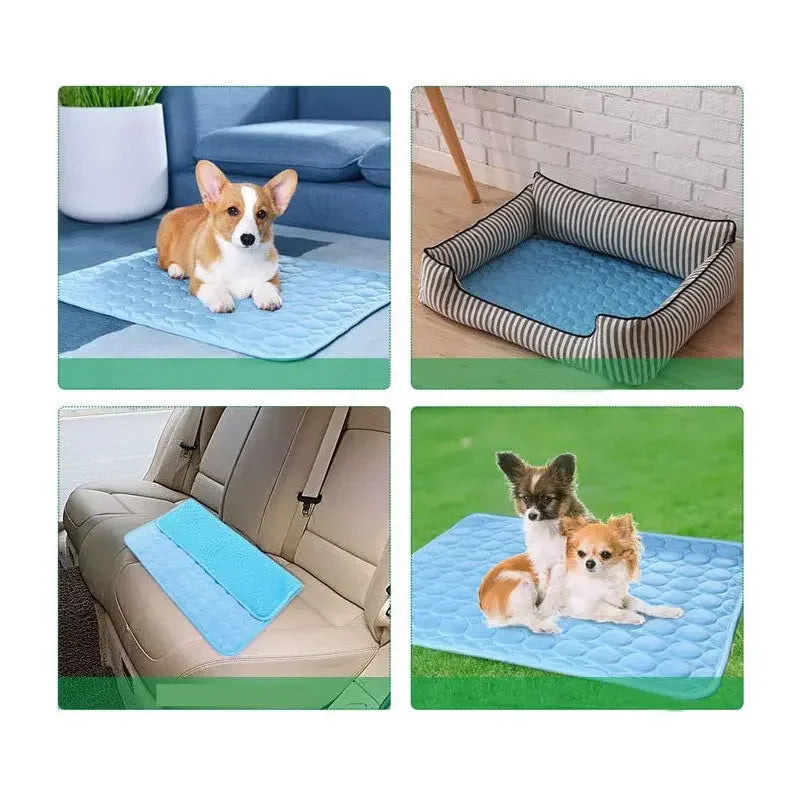 Pet Cooling Mat Summer Cat and Dog Sofa Mat Soft Ice Silk Cold Feeling Nest Mat Summer Dog Cooling Mat Pet Products Dog Beds