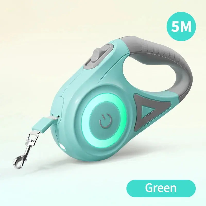 Automatic Retractable Dog Leash with LED Luminous Light for Safe Walking