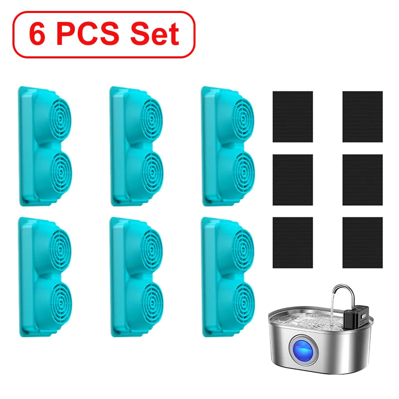 Cat Fountain Filter Replacement - 3.2L Stainless Steel Wireless Fountain Compatible Filters