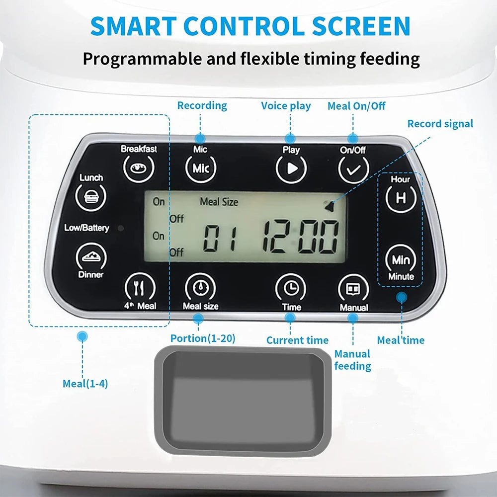 Smart WiFi Pet Feeder and Water Fountain Combo - 3.5L Food + 2L Water