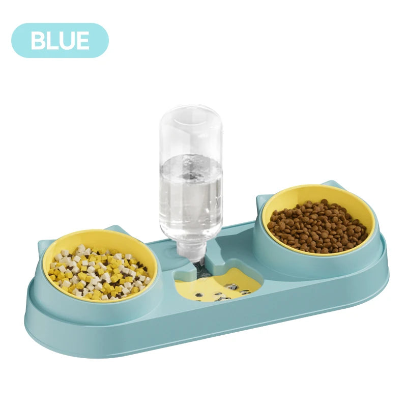 3-in-1 Pet Bowl Set with Automatic Water Dispenser and Dual Feeding System