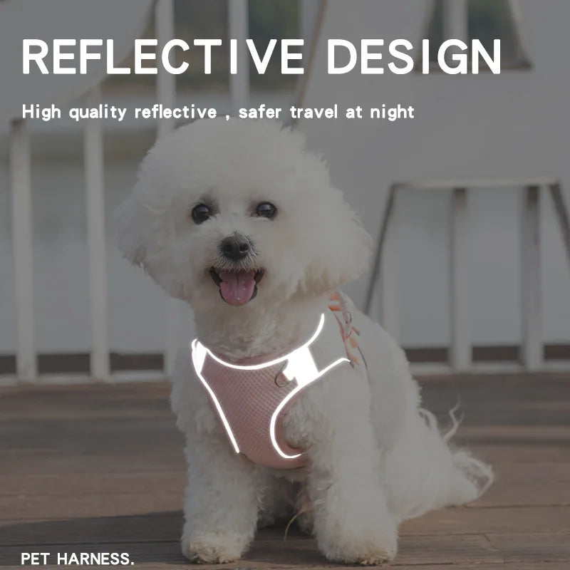 Reflective Pet Harness and Leash Set - Comfortable Vest for Small to Medium Dogs