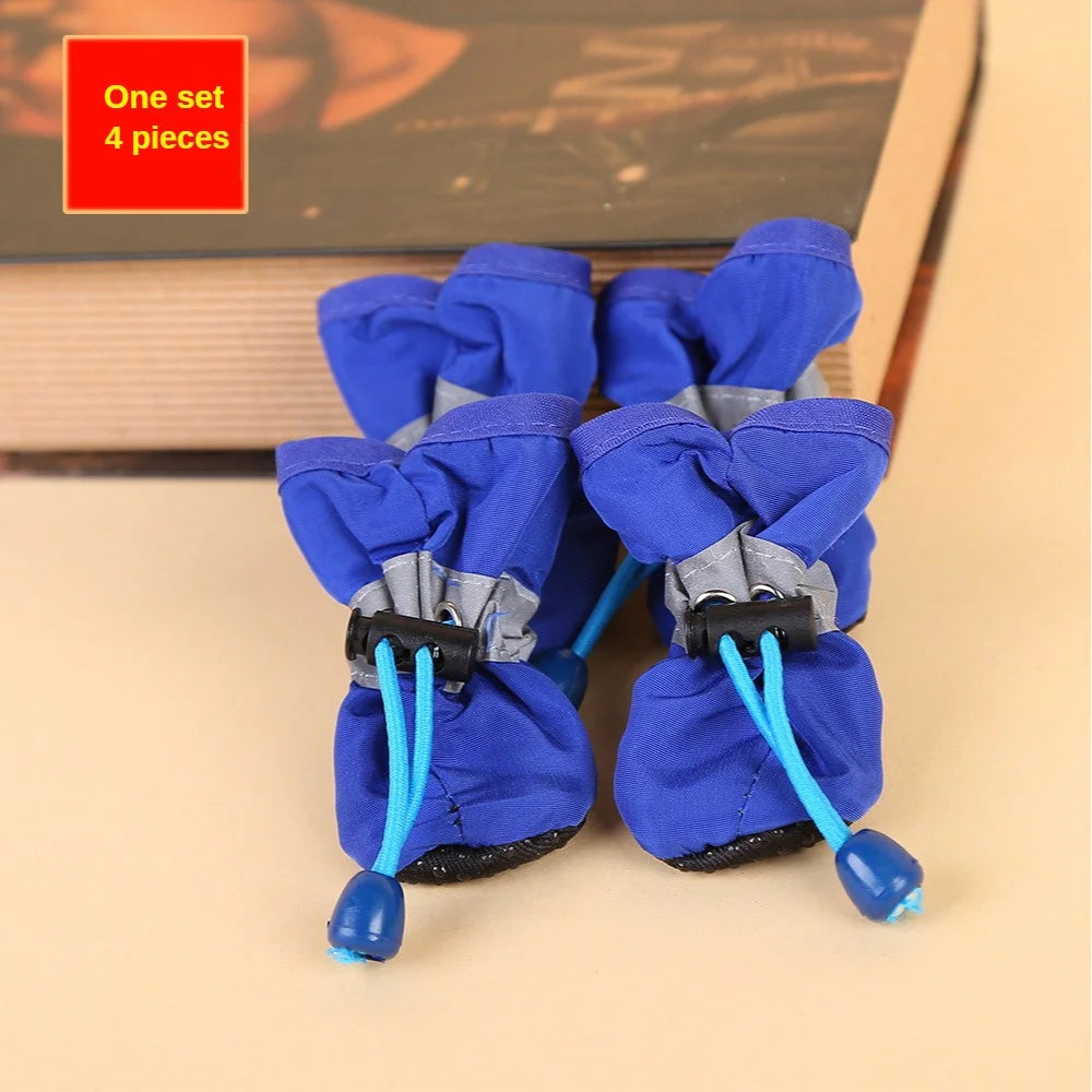 Chaussures pour chien résistantes à l'eau, lot de 4 - Bottes de pluie protectrices pour petits chiens